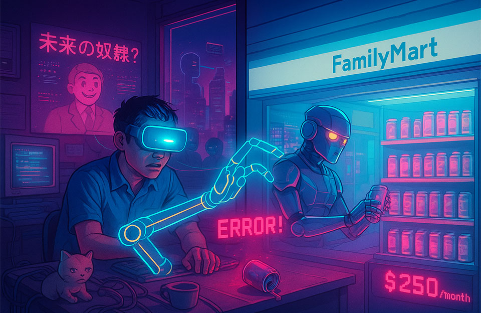 Filipino controlando remotamente um robo no japão